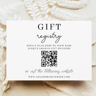 Carte Code QR de liste de cadeaux de bébé pour une baby