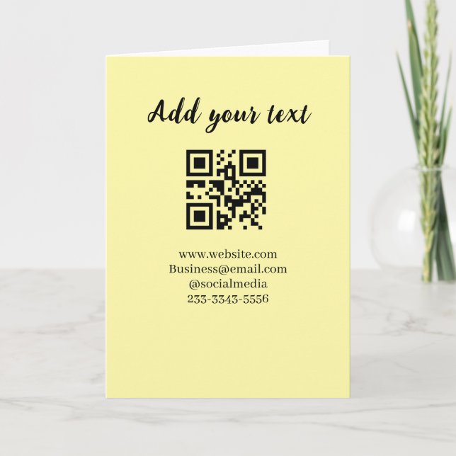 Carte code QR personnalisé simple ajoutez votre nom text (Devant)