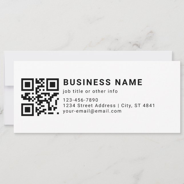 Carte Code QR promotionnel d'entreprise (Devant)