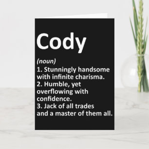 Carte Cody Définition Nom Personnalisé Anniversaire Drôl