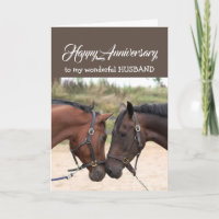 Coeur amusant au coeur Mari Anniversaire CHEVAUX