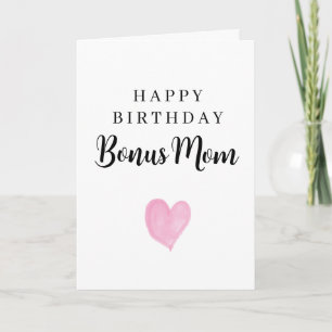 Carte Cœur aquarelle rose Joyeux anniversaire Belle-mère
