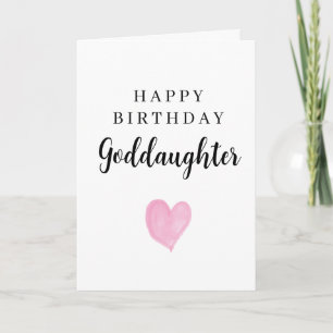 Carte Cœur aquarelle rose Joyeux Anniversaire filleule