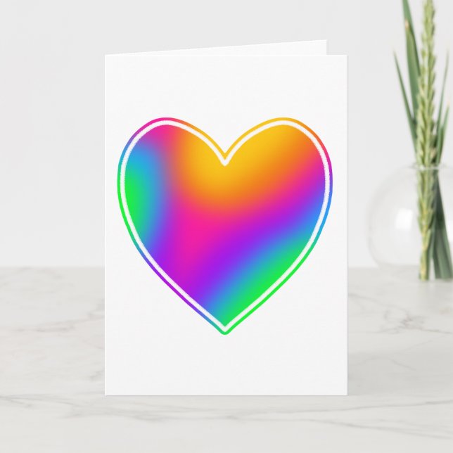 Carte Cœur Arc-en-Ciel Clair Vide (Devant)