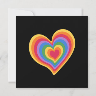 Carte Coeur arc en ciel. Fierté amour gay