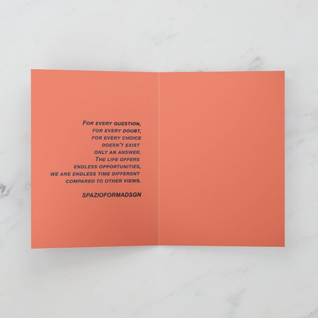 Carte "Coeur blanc en noir du soleil" & Doubt (Intérieur)