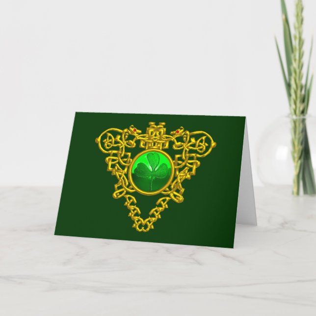 CARTE CŒUR CELTIQUE DE LA SAINT PATRICK (Devant)