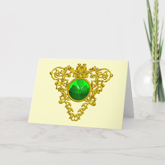 CARTE CŒUR CELTIQUE DE LA SAINT PATRICK (Devant)