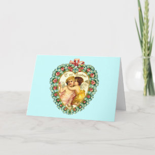 Carte Coeur Cherubs vintage