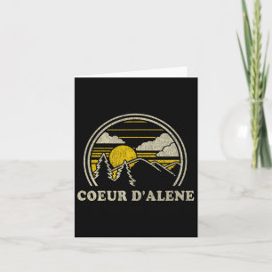 Carte Coeur D'alene Idaho Id T Shirt Vintage Moun