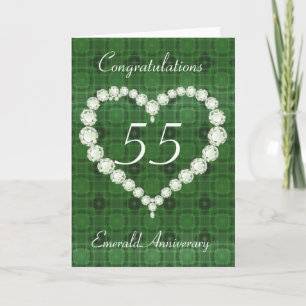Carte Cœur d'amour Diamant Émeraude Anniversaire