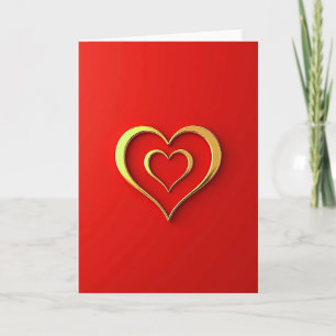 Carte Cœur d'Amour en Or