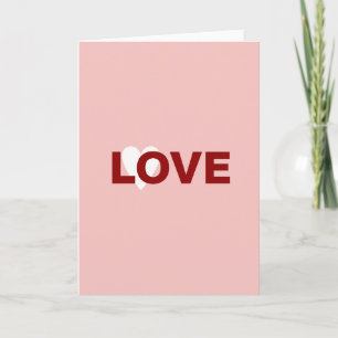Carte cœur d'amour rose
