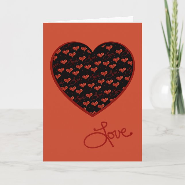 Carte Cœur d'Amour Rouge (Devant)