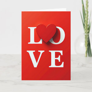 Carte Cœur d'Amour Rouge