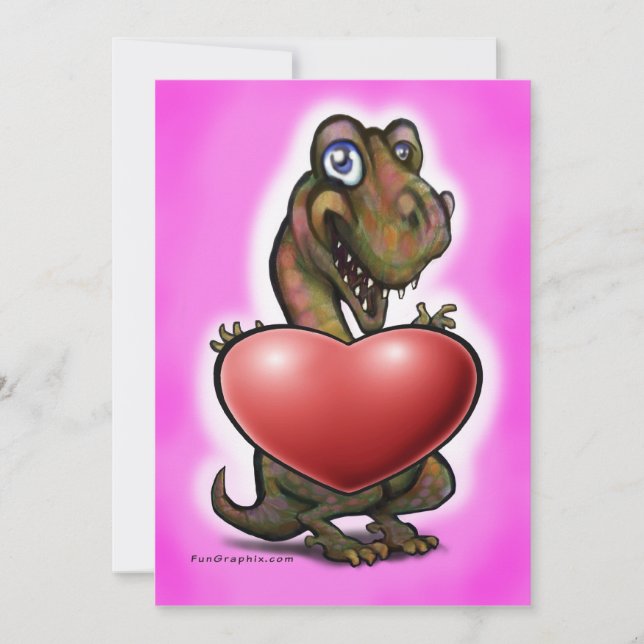 Carte cœur de bébé T-Rex (Devant)