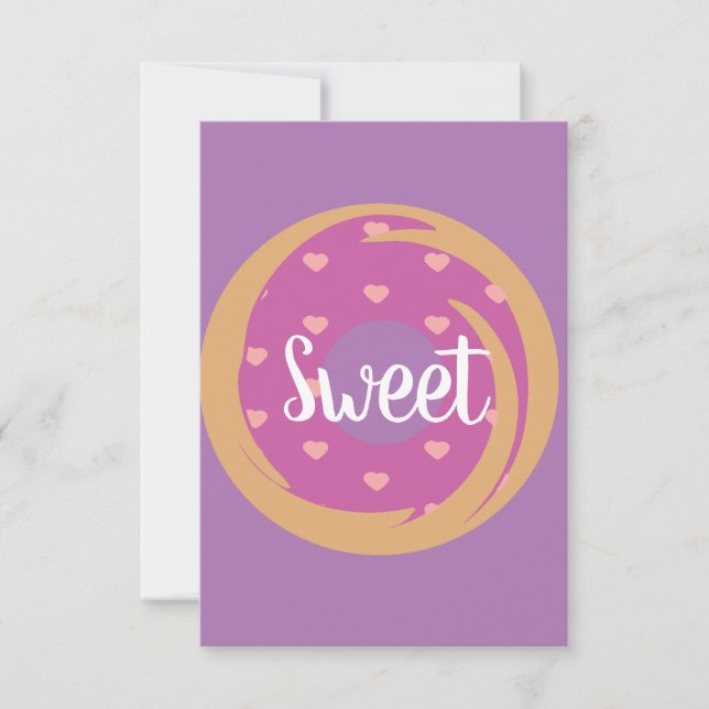 Carte Cœur de beignet moderne de la Saint-Valentin glaça (Devant)