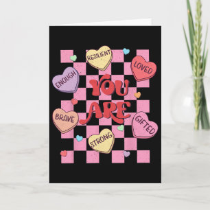 Carte Cœur de bonbon d'affirmations Enseignante Saint-Va