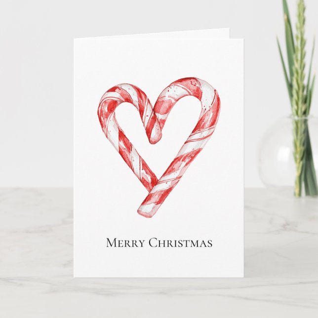 Carte Cœur de Canne à Sucre de Noël (Devant)
