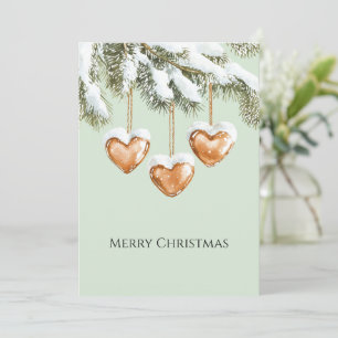 Carte Cœur de caramel crémeux chaud vert Arbre de Noël 