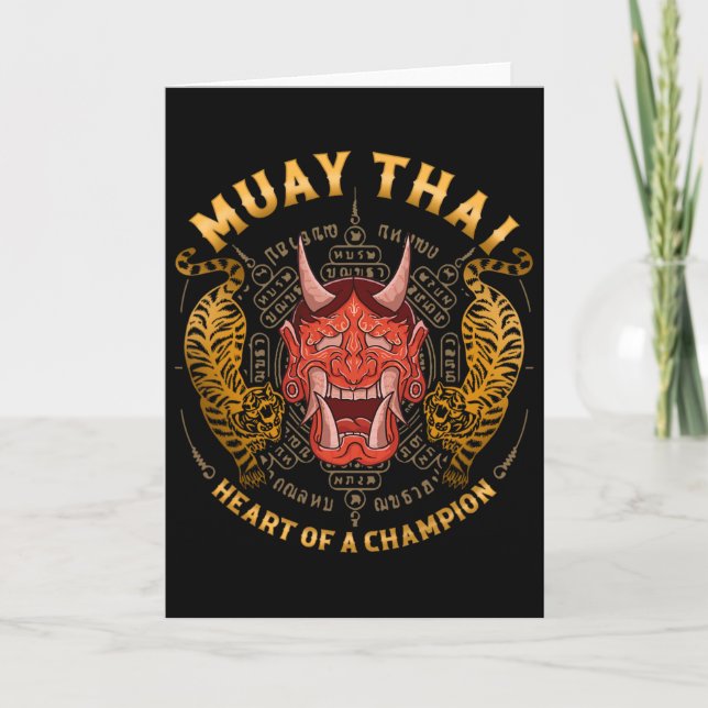 Carte Cœur de champion - Kickboxing et Muay Thai Oni (Devant)