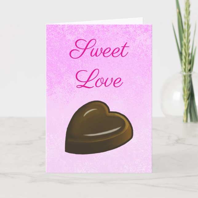Carte Cœur de chocolat pour la Saint-Valentin doux (Devant)