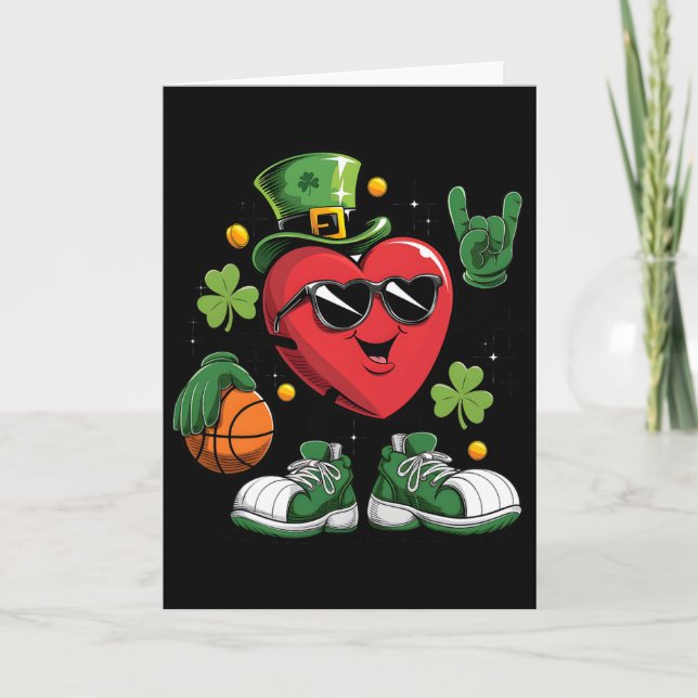 Carte Coeur de cristal St Patrick Day Valentine Shamrock (Devant)
