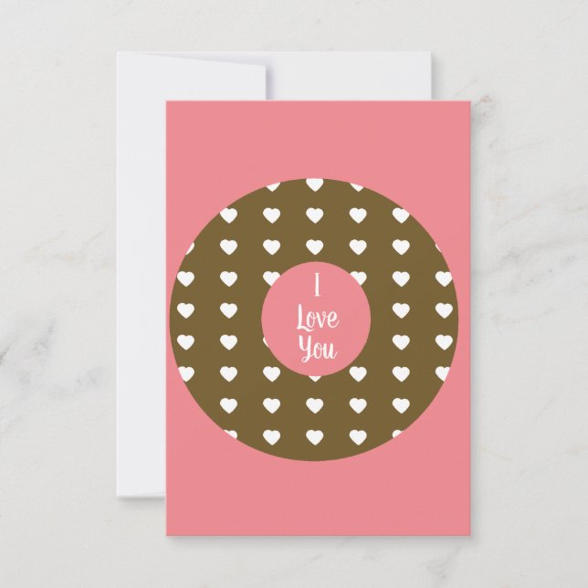 Carte Cœur de donut au chocolat marron moderne Saint-Val (Devant)