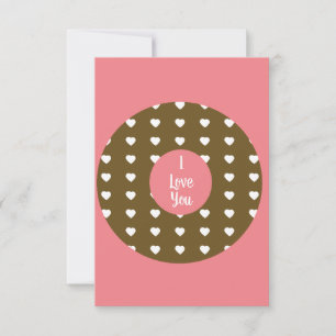 Carte Cœur de donut au chocolat marron moderne Saint-Val
