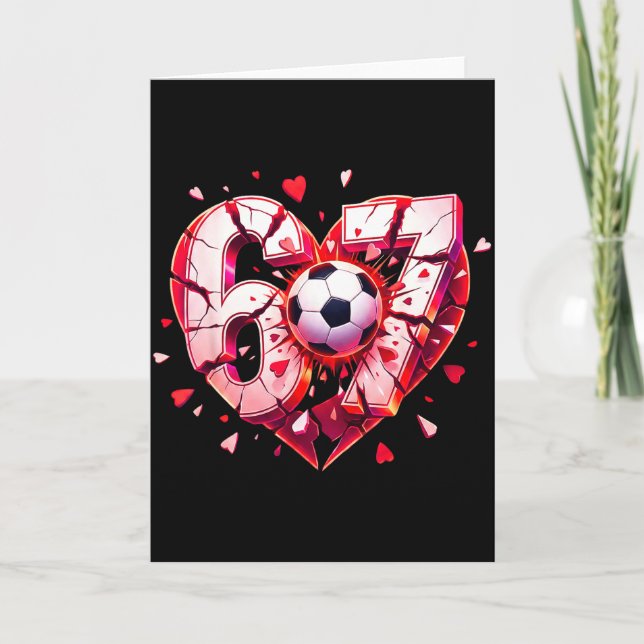 Carte Cœur de foot drôle 67 Six Sept Valentin Meme Spo (Devant)