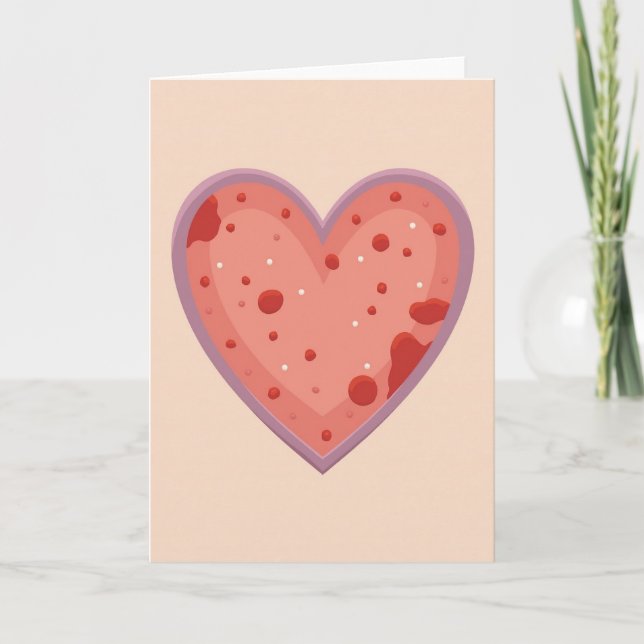 Carte Cœur de Fraise Tacheté (Devant)