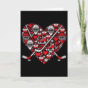 Carte Cœur de hockey drôle Saint Valentin Hockey Femmes