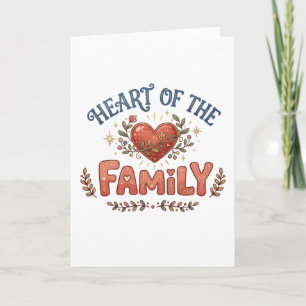 Carte Cœur de la famille cœur floral