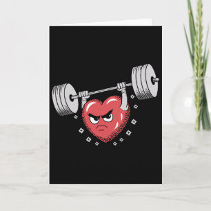 Carte Cœur de la Saint-Valentin soulève des poids drôle 