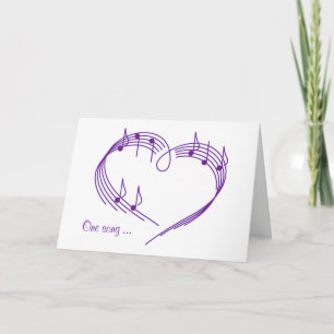 Carte Coeur de musique blanc