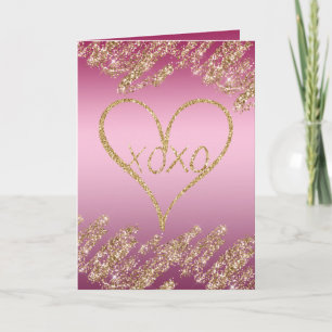 Carte Coeur de Parties scintillant en or rose Ombre