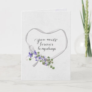 Carte Coeur de ruban avec bouquet Ivy