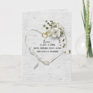 Carte Coeur de ruban mariage sur bouleau