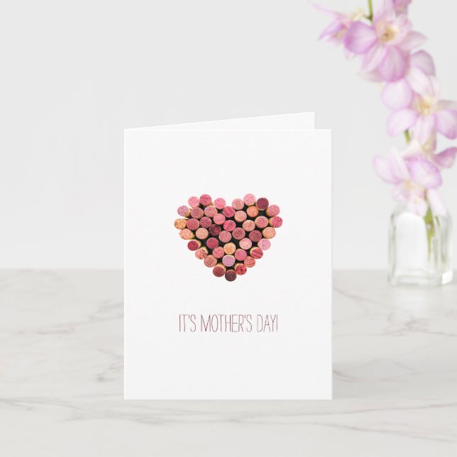 Carte Cœur de vin pour la fête des Mères (Orchidée)