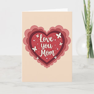 Carte cœur découpé « Je t'aime Maman »