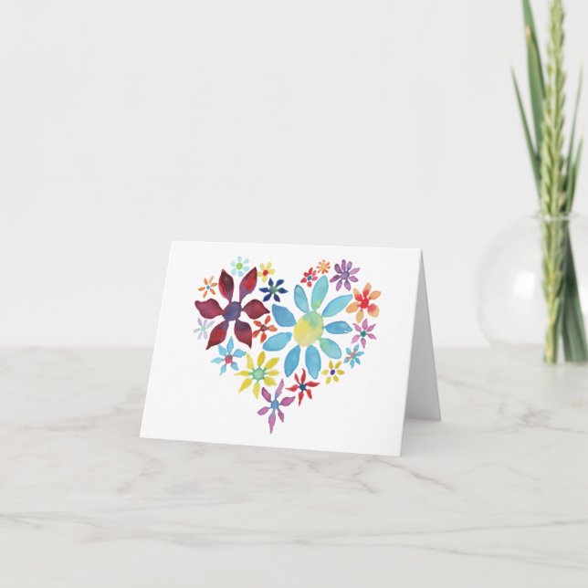 Carte Coeur des fleurs (Devant)
