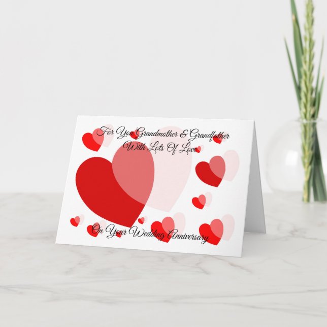 Carte Coeur Design Grand-parents Anniversaire personnali (Devant)