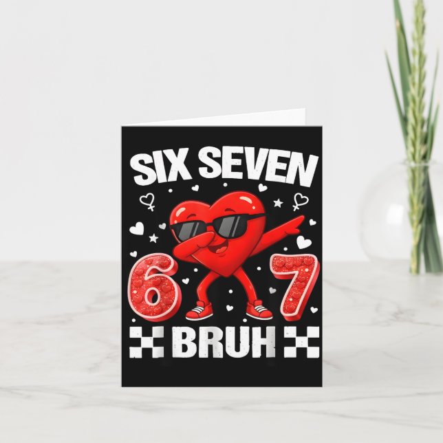 Carte Cœur drôle 67 Bruh Saint-Valentin Six Sept Mème Ge (Devant)