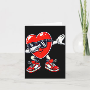 Carte Cœur drôle de dabbing de la Saint-Valentin Illustr