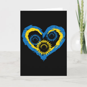 Carte Cœur d'Ukraine Tournesols Soutien Ukrainien Filles