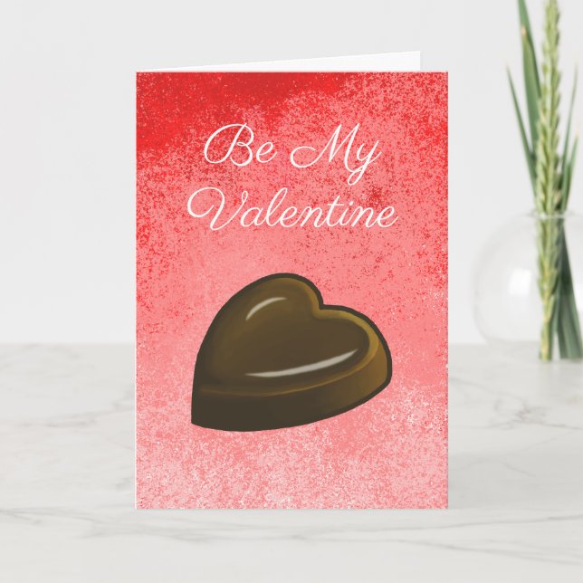 Carte Cœur en chocolat pour la Saint-Valentin (Devant)