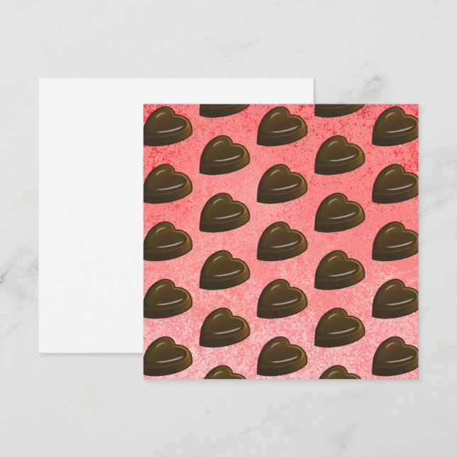Carte Cœur en chocolat pour la Saint-Valentin (Devant / Derrière)