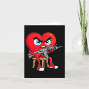 Carte Cœur en colère Anti-Valentin Gun Joyeuse Saint-Val