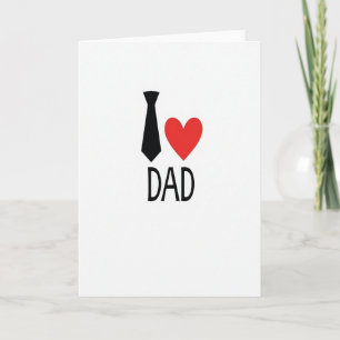 Carte Cœur en cravate pour papas adorés