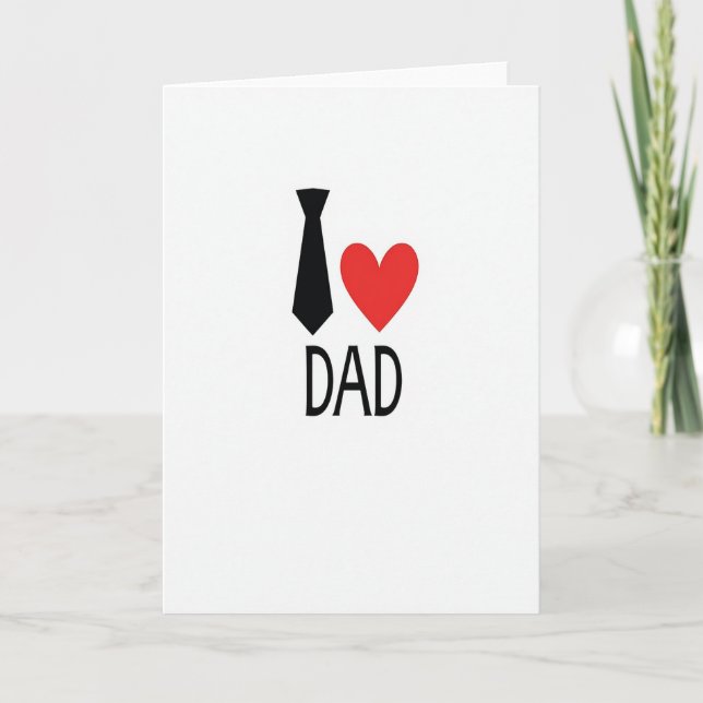 Carte Cœur en cravate pour papas adorés (Devant)